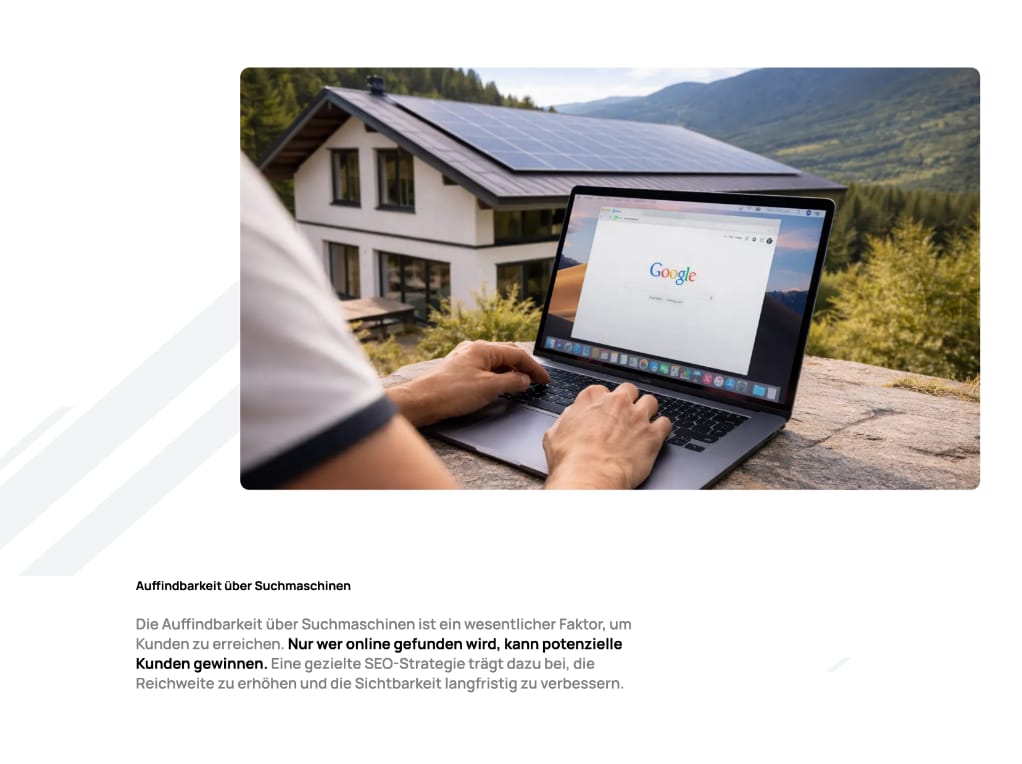 Suchmaschinen-Darstellung einer Webseite für Dachdecker