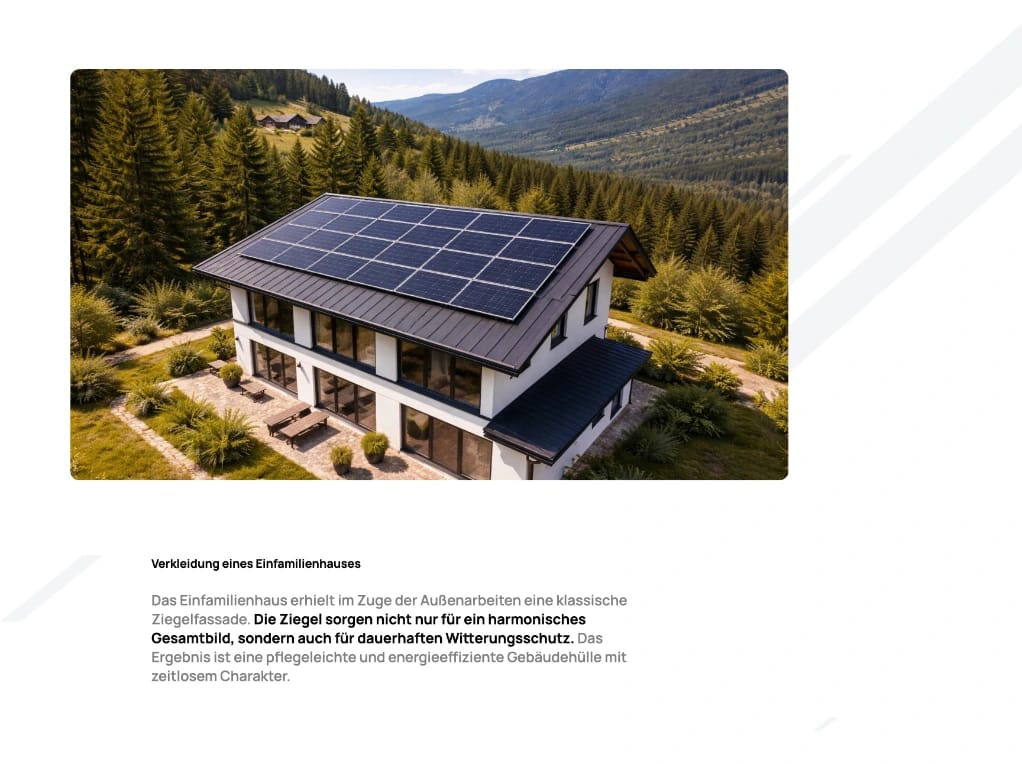 Referenz-Übersicht einer Webseite für Dachdecker