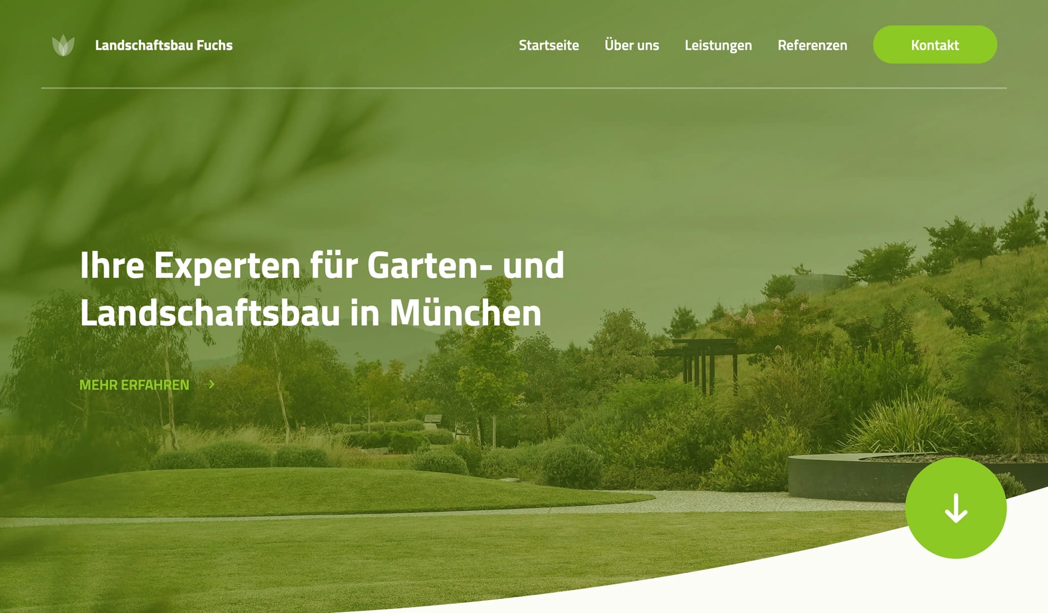 Webseite für Gartenlandschaftsbauer