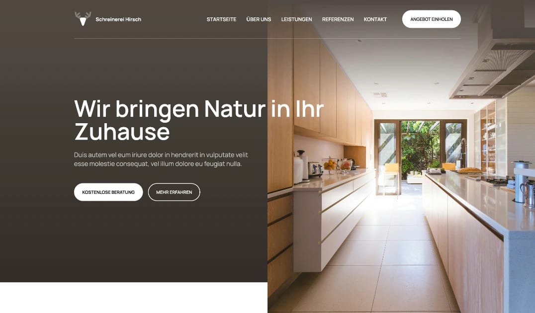 Webseite für Schreiner